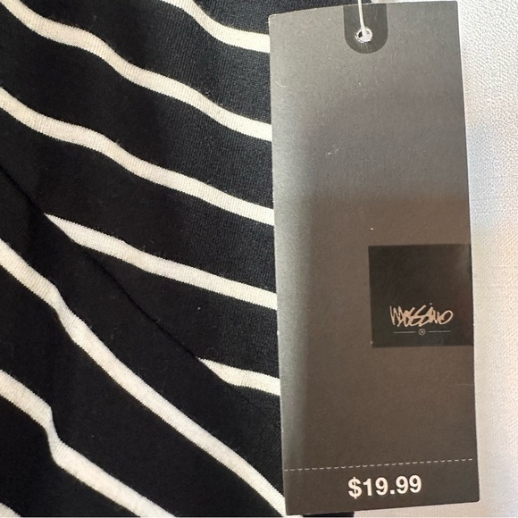 NEW NWT Mossimo Women’s Black Breton Striped Maxi Skirt Side Slit Sz S Nautical - Picture 4 of 10